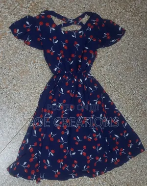Navy Blue Cherry Dress