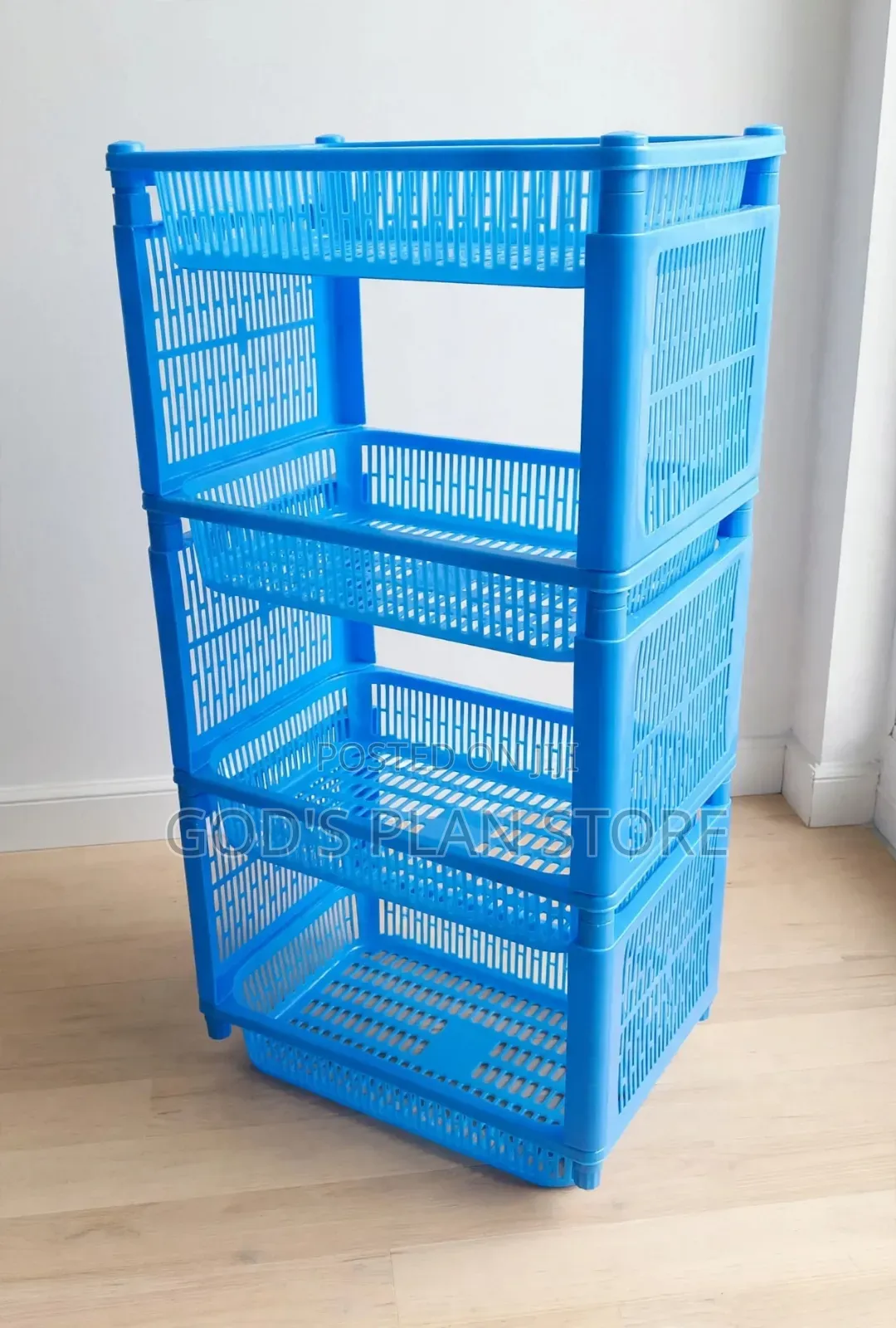 Ventilated 4 Tier Kitchen, Bathroom Plastic Storage