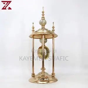 Luxury Decorative Gold and Crystal Table Clock Centerpiece