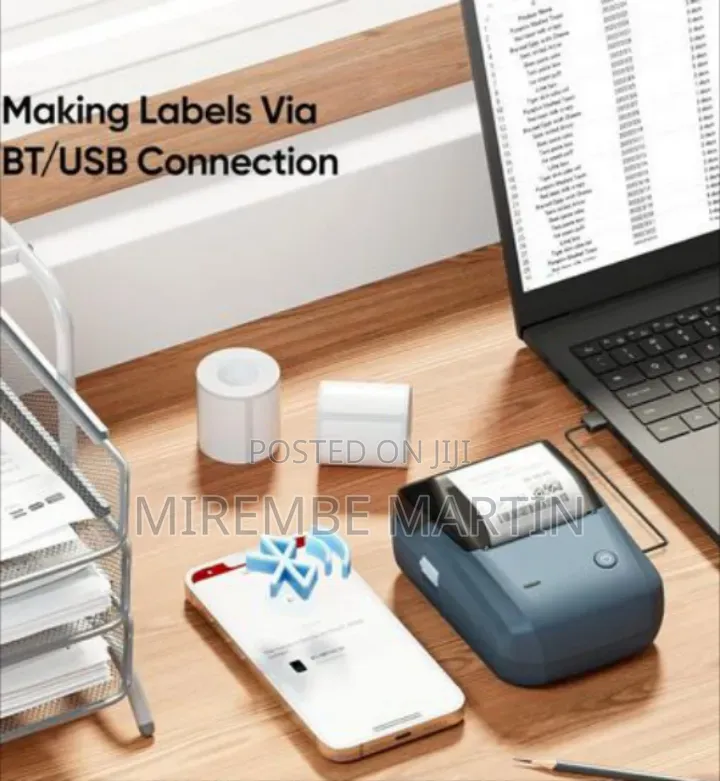 B1 2 Inch Thermal Label Maker With 1 Roll Free Tape Auto