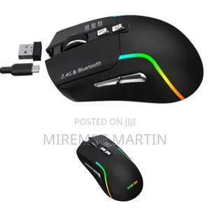 Green Lion Rechargeable Gaming Mouse, Adjustable DPI 1200-2400-3200,