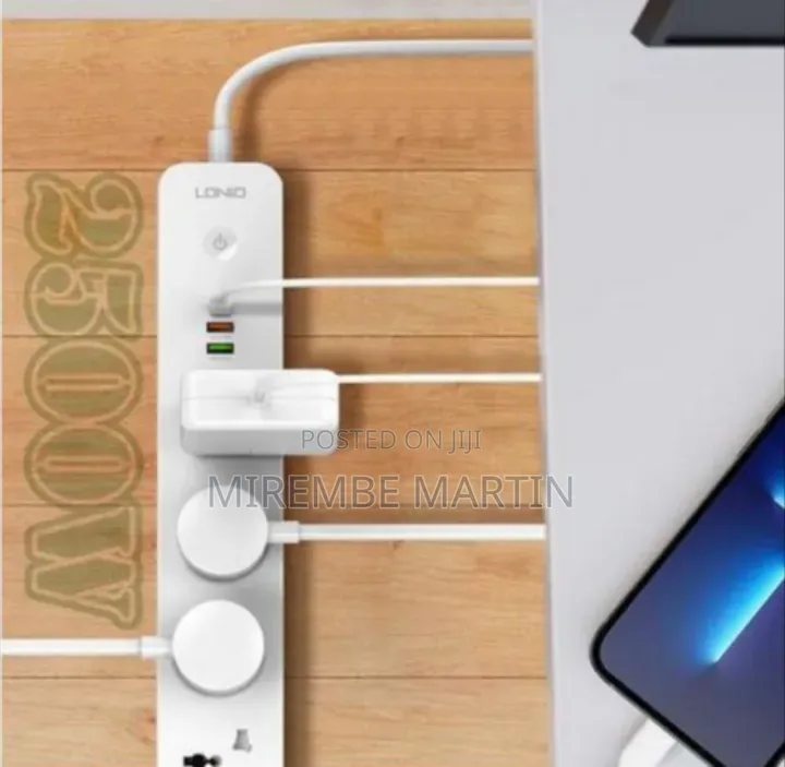 Ldnio Multi Socket Extension Lead With 5 AC 3 USB Power Socket Plug