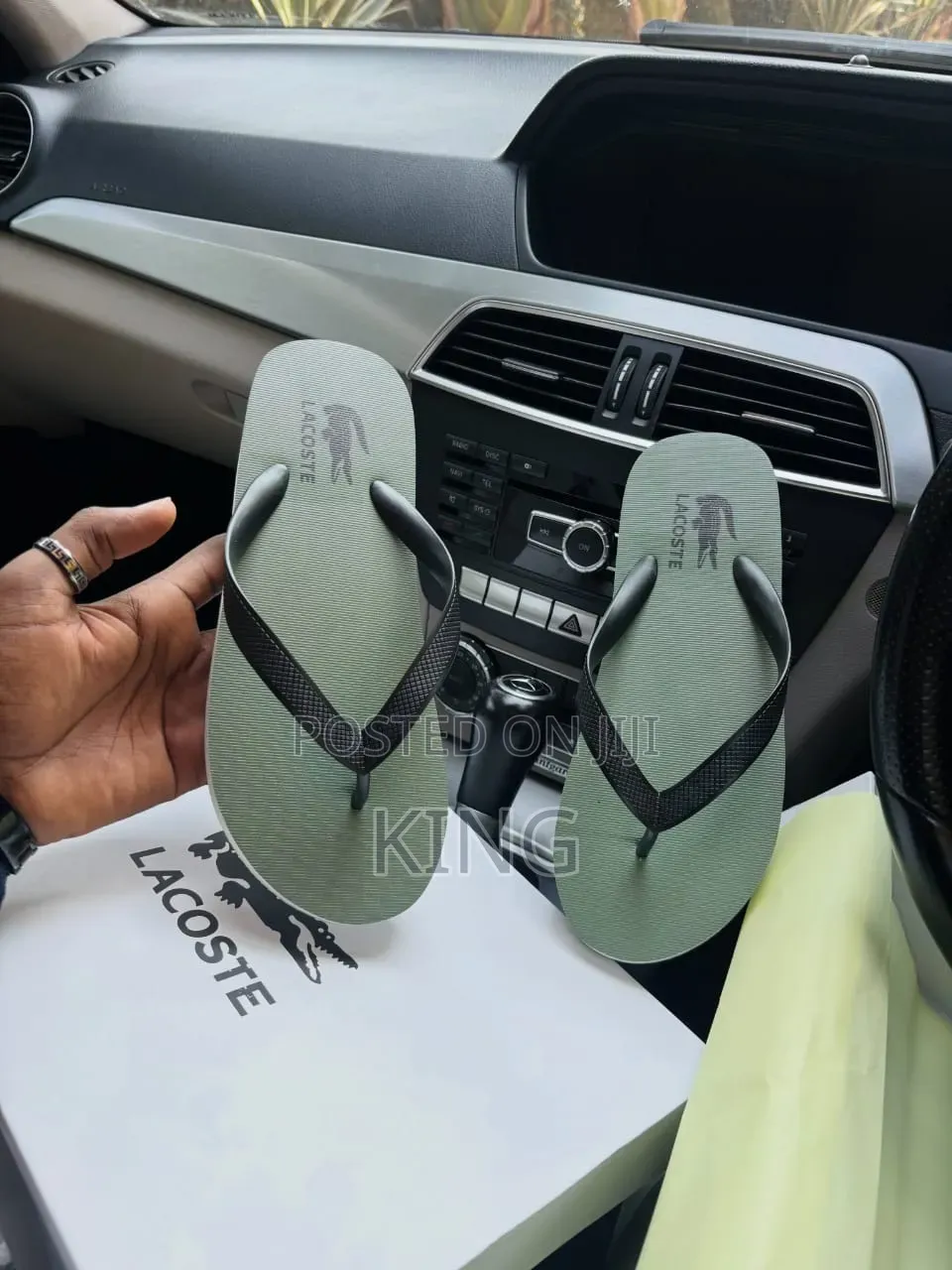 Lacoste Flip Flops Olive Green