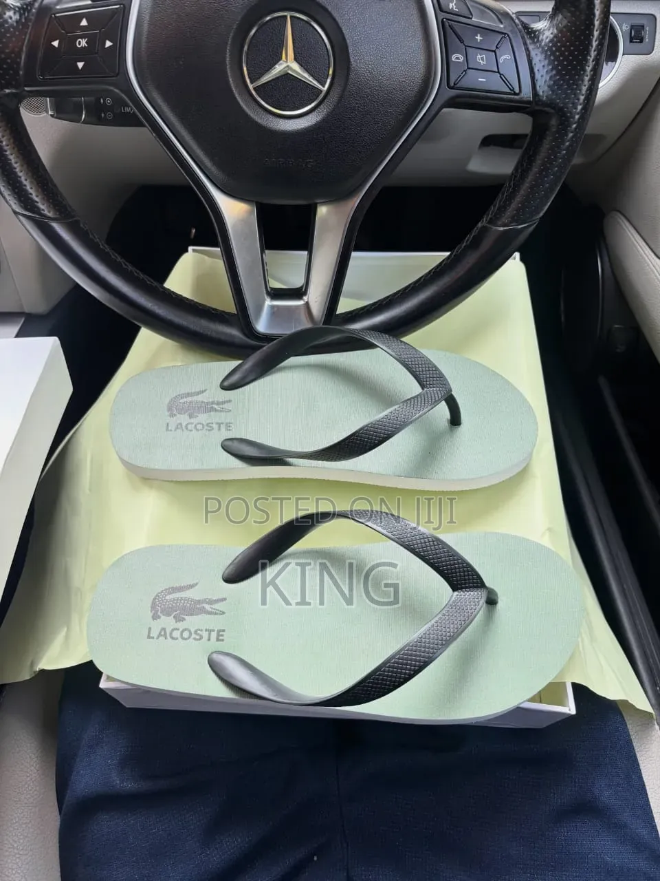 Lacoste Flip Flops Olive Green