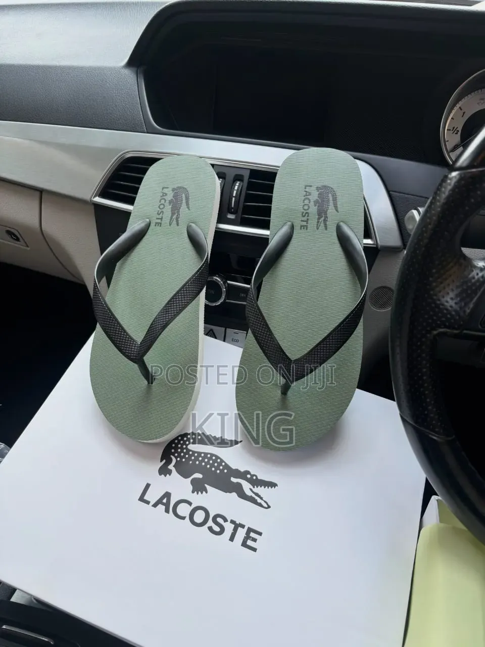 Lacoste Flip Flops Olive Green