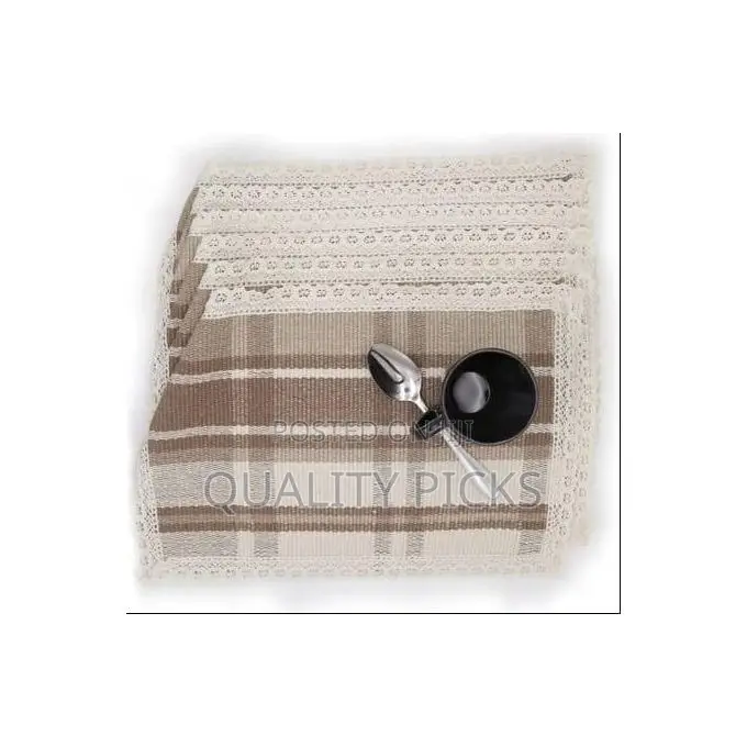 Place Mats Set of 6 Cotton Linen Placemats Woven