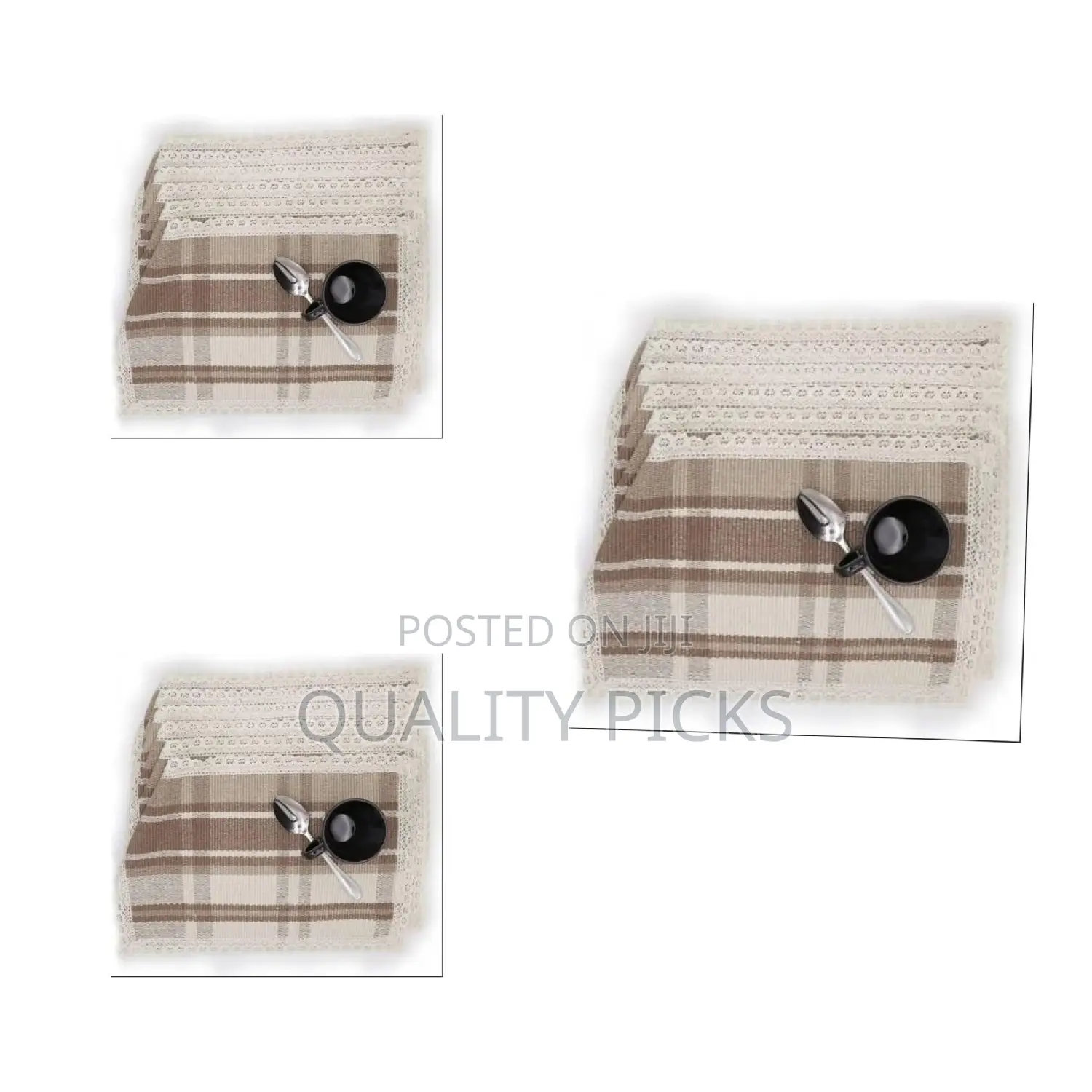 Place Mats Set of 6 Cotton Linen Placemats Woven