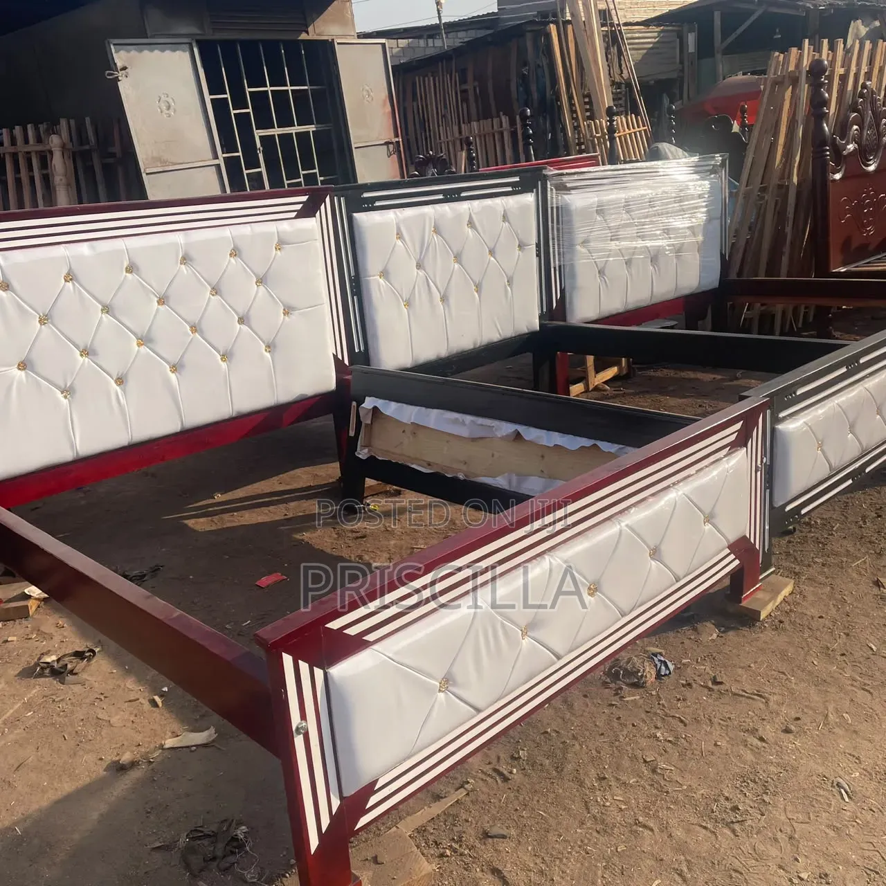5by6 Beds Black and Maroon