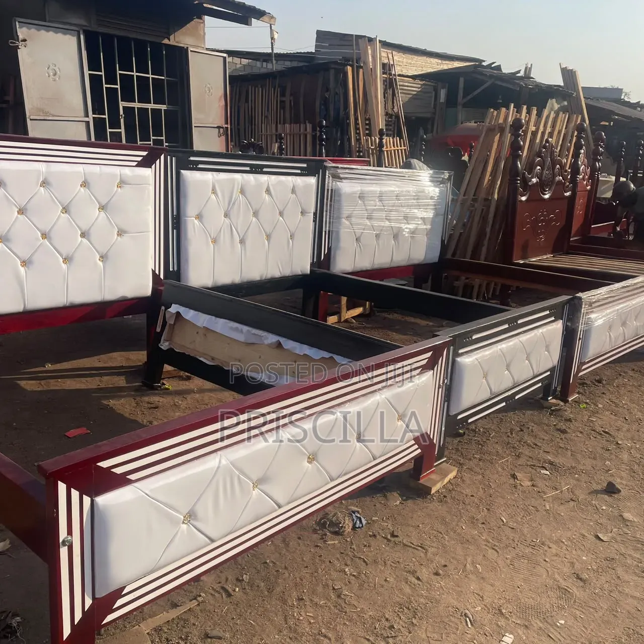 5by6 Beds Black and Maroon