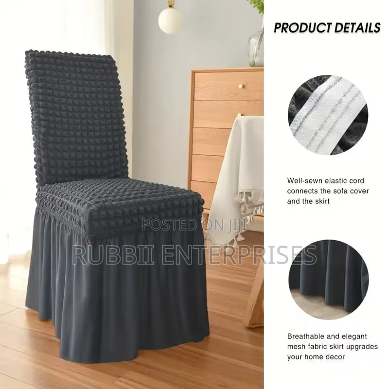 Dining Chair Cover ~ Dark Grey