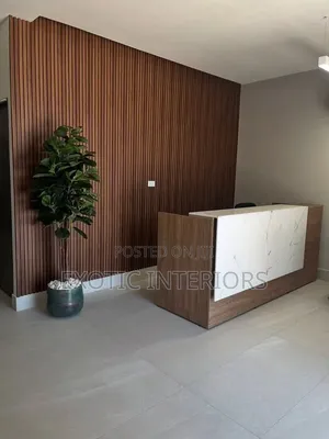 Reception Desk With Back Ground Design Call
