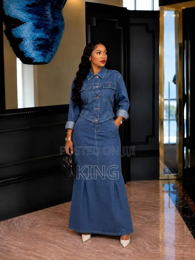 Ruffled Mermaid Denim Two Piece