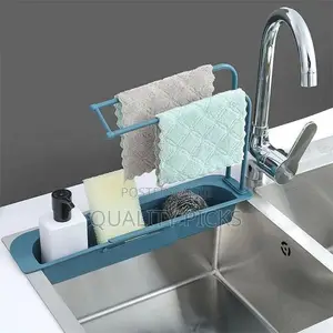 Telescopic Sink Organizer Shelf Adjustable Faucet Hanger