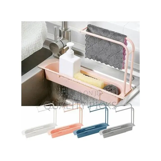 Telescopic Sink Organizer Shelf Adjustable Faucet Hanger