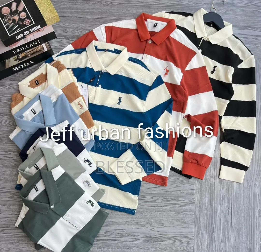 Long Sleeve Polo Tshirts in Different Strips