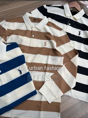 Long Sleeve Polo Tshirts in Different Strips