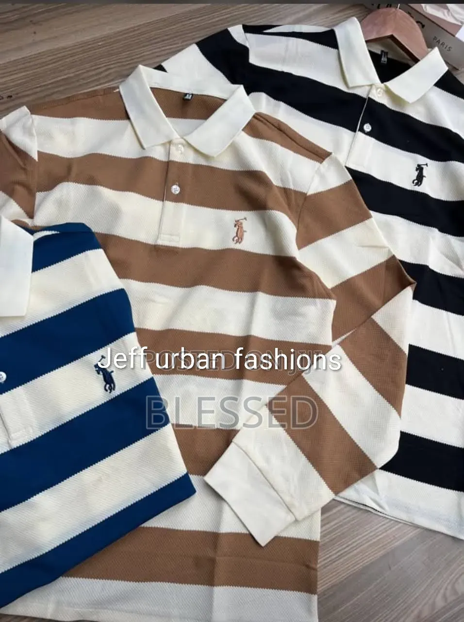 Long Sleeve Polo Tshirts in Different Strips