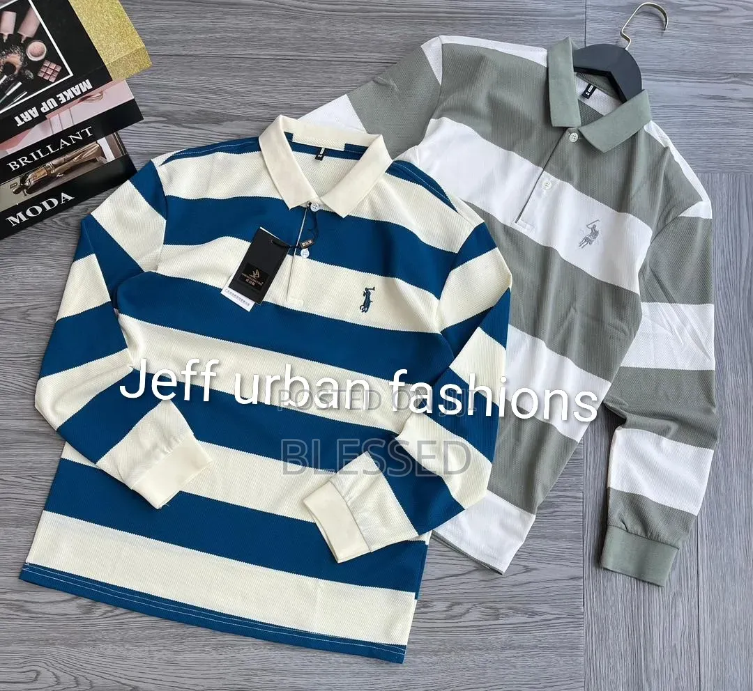 Long Sleeve Polo Tshirts in Different Strips