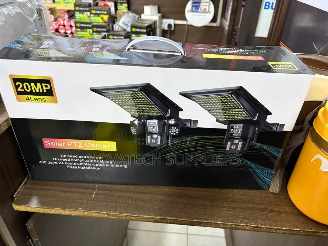 Solar Powered 20MP PTZ Camera – 4 Lens Security System