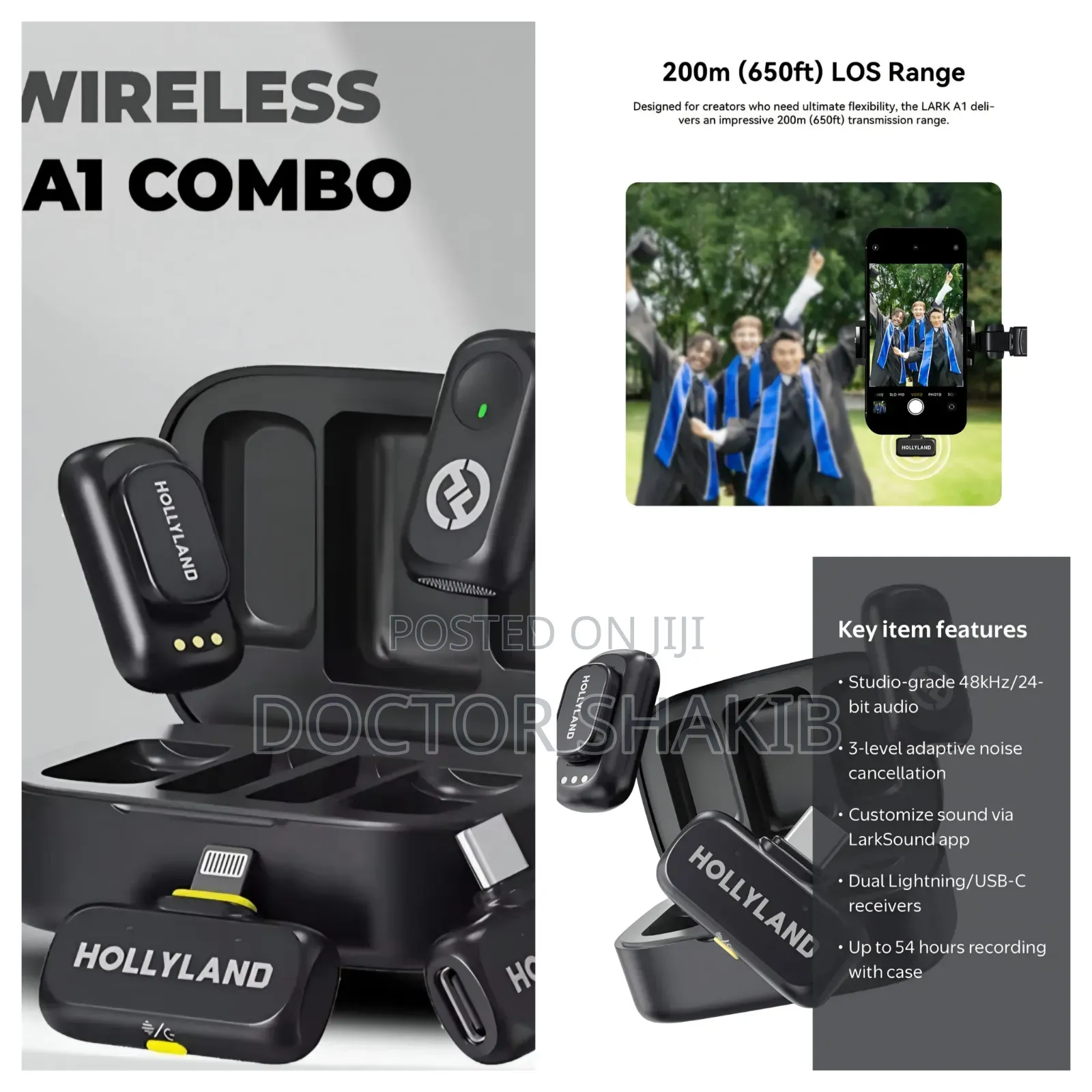 Hollyland LARK A1 Wireless Lavalier Microphone System