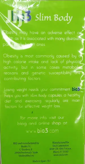 Spain Bio3 Slim Body Capsules Slimcaps 80pc