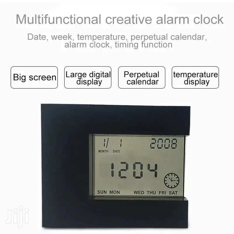 Japan Transparent Digital Calendar Temperature Alarm Clock