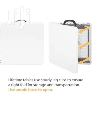 USA LIFETIME 4ft Adjustable Fold-in-half Folding Table 1.21M