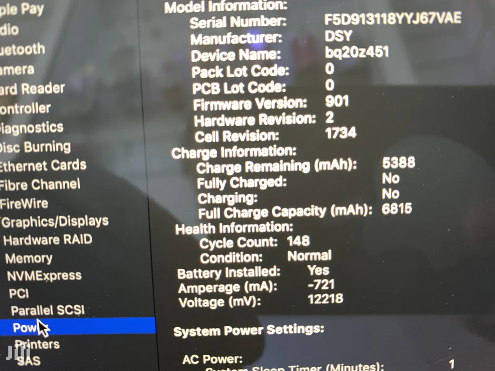 Laptop Apple MacBook Pro 16GB Intel Core i9 SSD 512GB