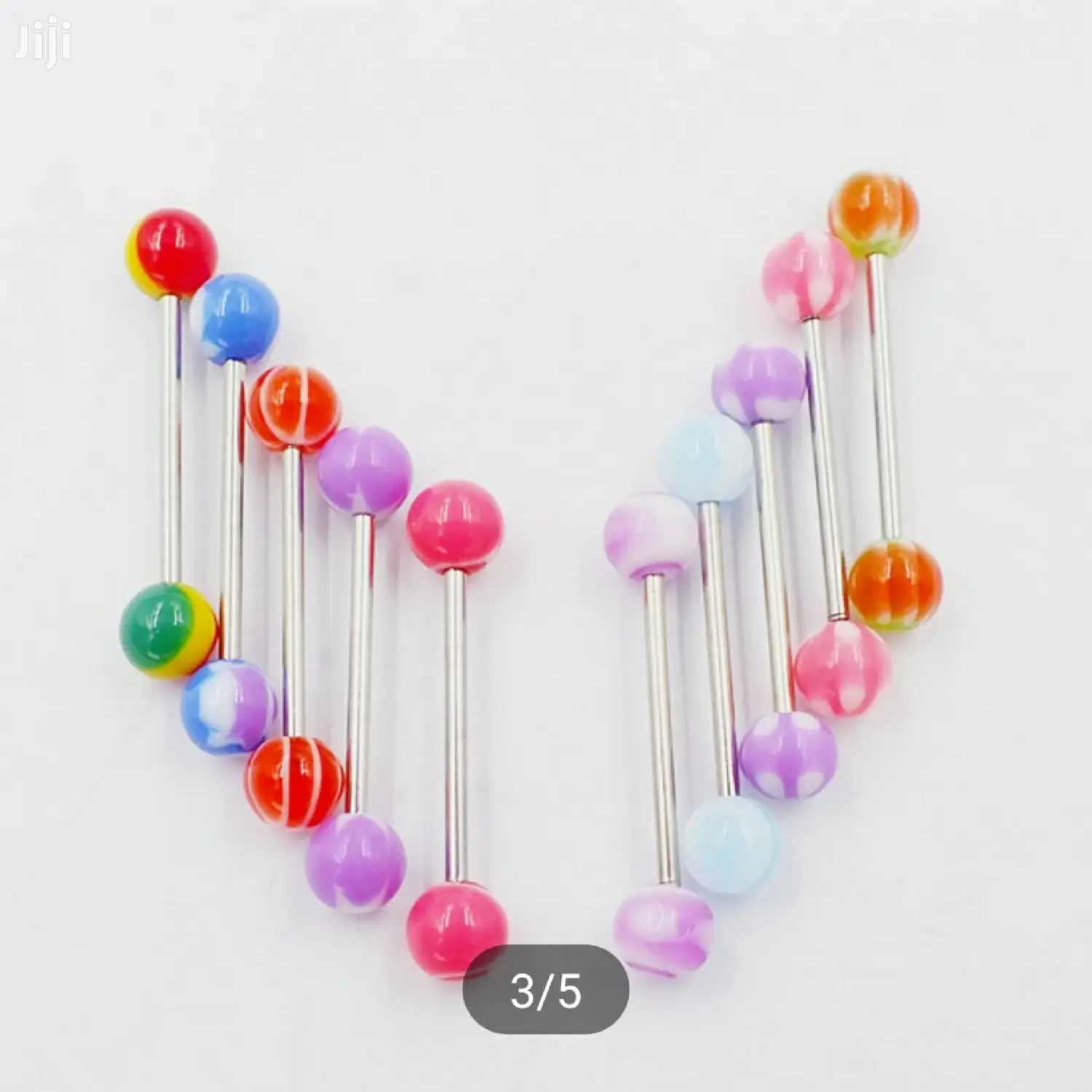 Solid Colored UV Ball Barbell Tongue Ring 14G
