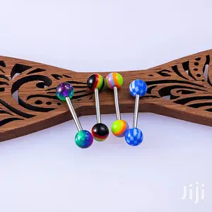 Solid Colored UV Ball Barbell Tongue Ring 14G
