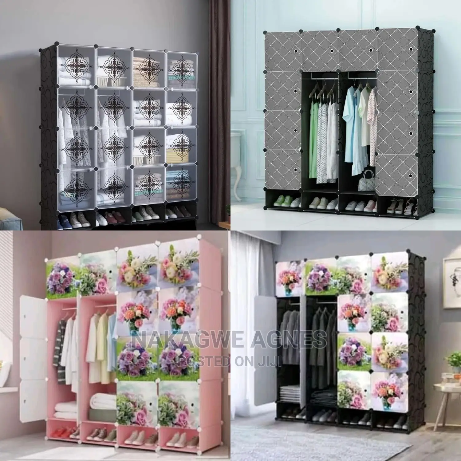 4 Columns Durable Plastic Wardrobes