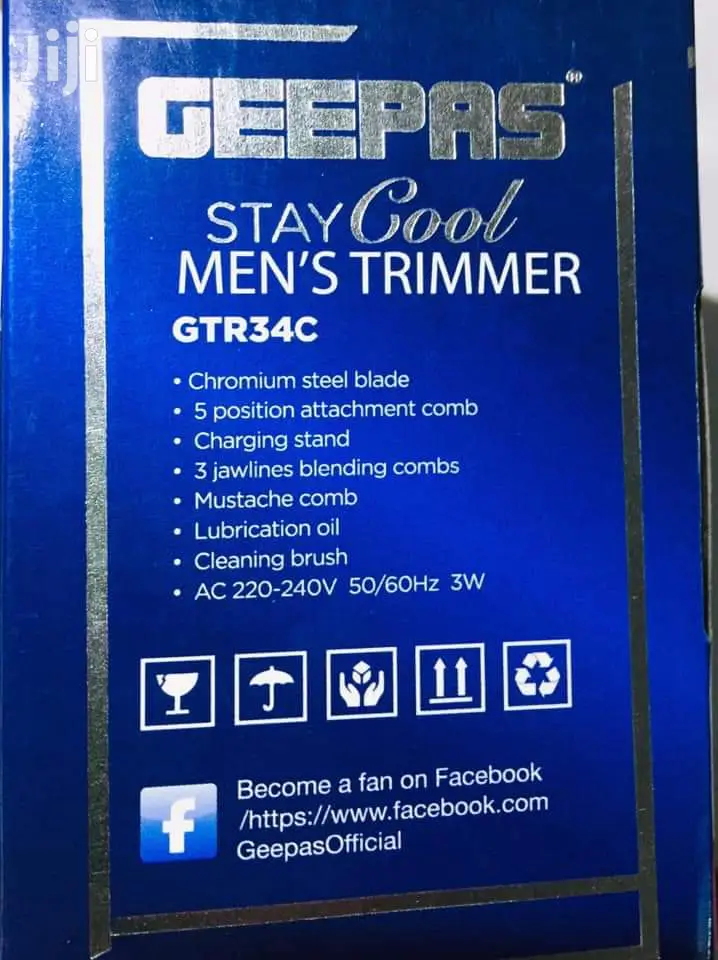 Geepas Rechargeable Waterproof Electric Hair Trimmer