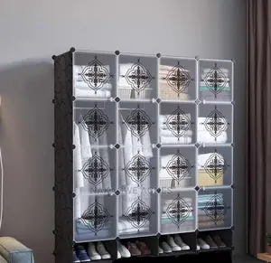 4 Columns DIY Plastic Durable Wardrobes