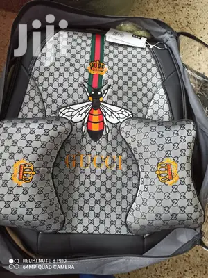 Black Gray Gucci Seat Covers