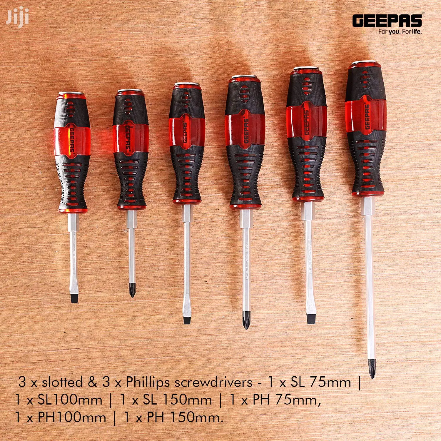 Geepas 6 Pcs Screwdriver Set With Magnetic Tip & Case