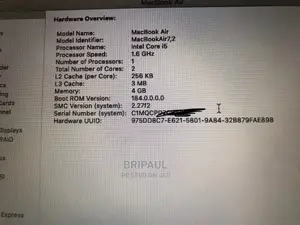Laptop Apple MacBook Air 2017 4GB Intel Core I5 SSHD (Hybrid) 128GB