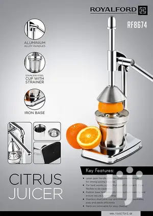 Royalford Stainless Steel Manual Citrus Fruit Juicer