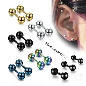 1pair Medical Stainless Steel Stud Earring Screw Ends