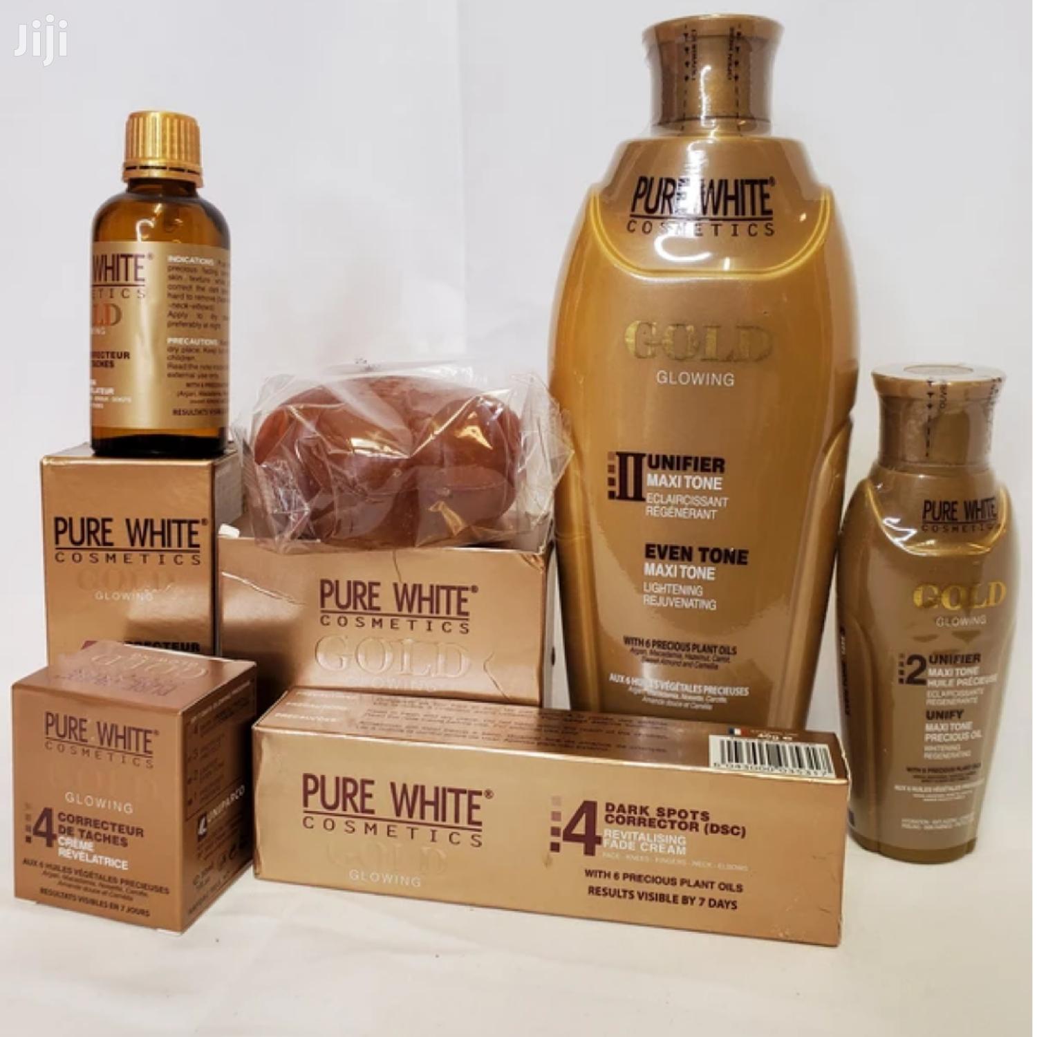 Pure White Gold 2 Set Of 6 Lotion,Soap,Oil,Serum,Tube, BSC in Kampala