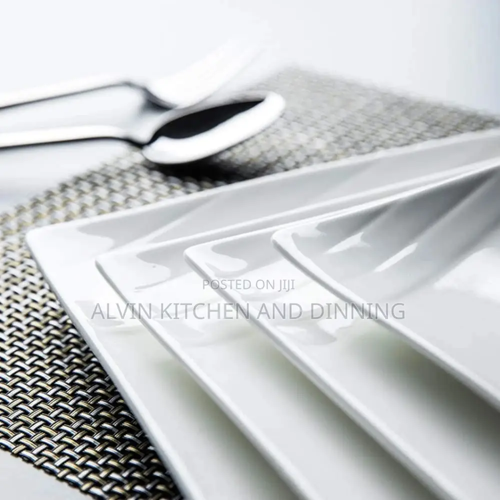White Square Dinner Plate Set Of 12 Pcs