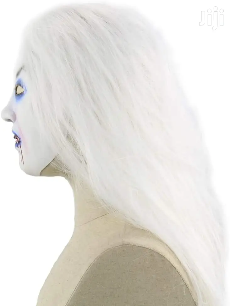 White Haired Demon Witch Bloody Face Mask