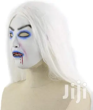 White Haired Demon Witch Bloody Face Mask