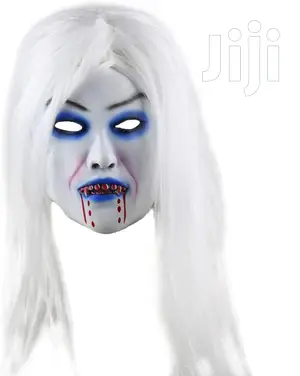 White Haired Demon Witch Bloody Face Mask