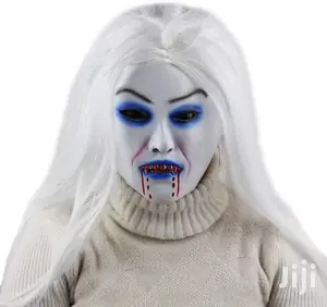 White Haired Demon Witch Bloody Face Mask