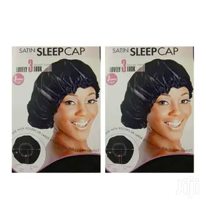 Satin Sleeping Cap Large BLACK Breathable And Comfortable.