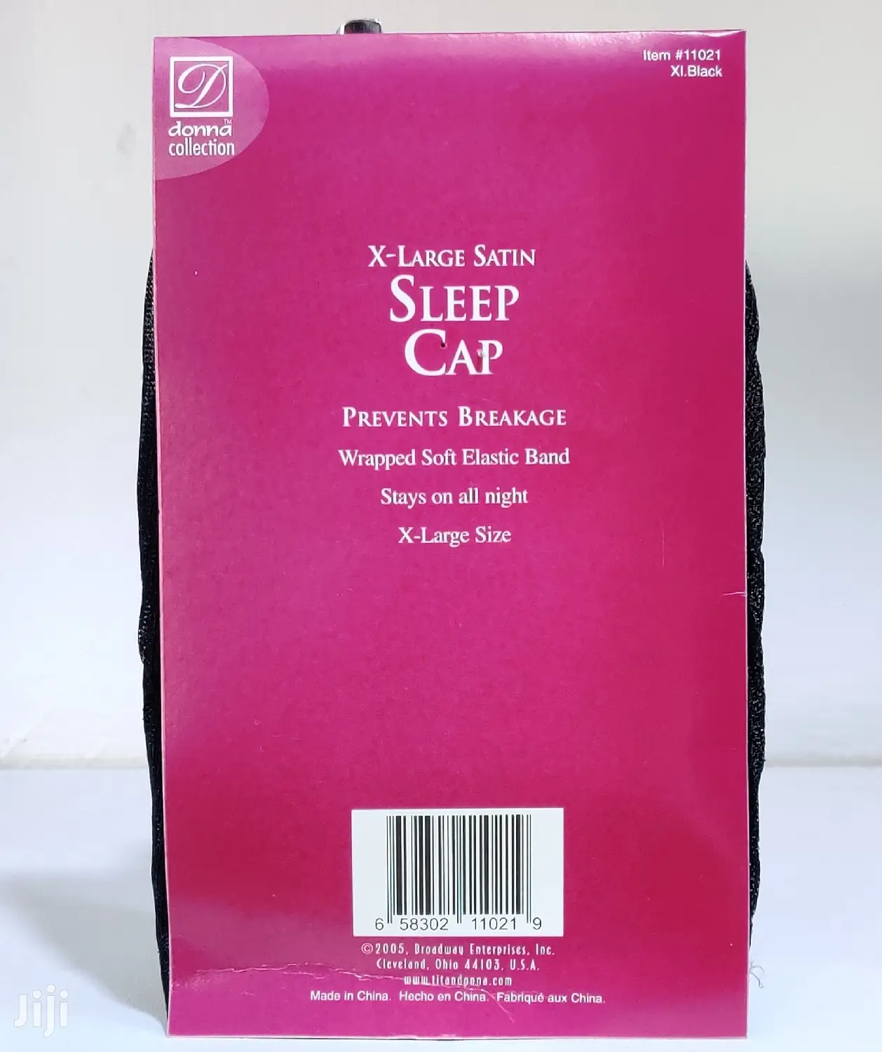 Satin Sleeping Cap Large BLACK Breathable And Comfortable.