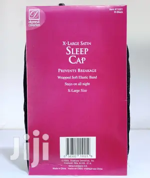 Satin Sleeping Cap Large BLACK Breathable And Comfortable.