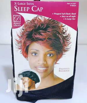 Satin Sleeping Cap Large BLACK Breathable And Comfortable.