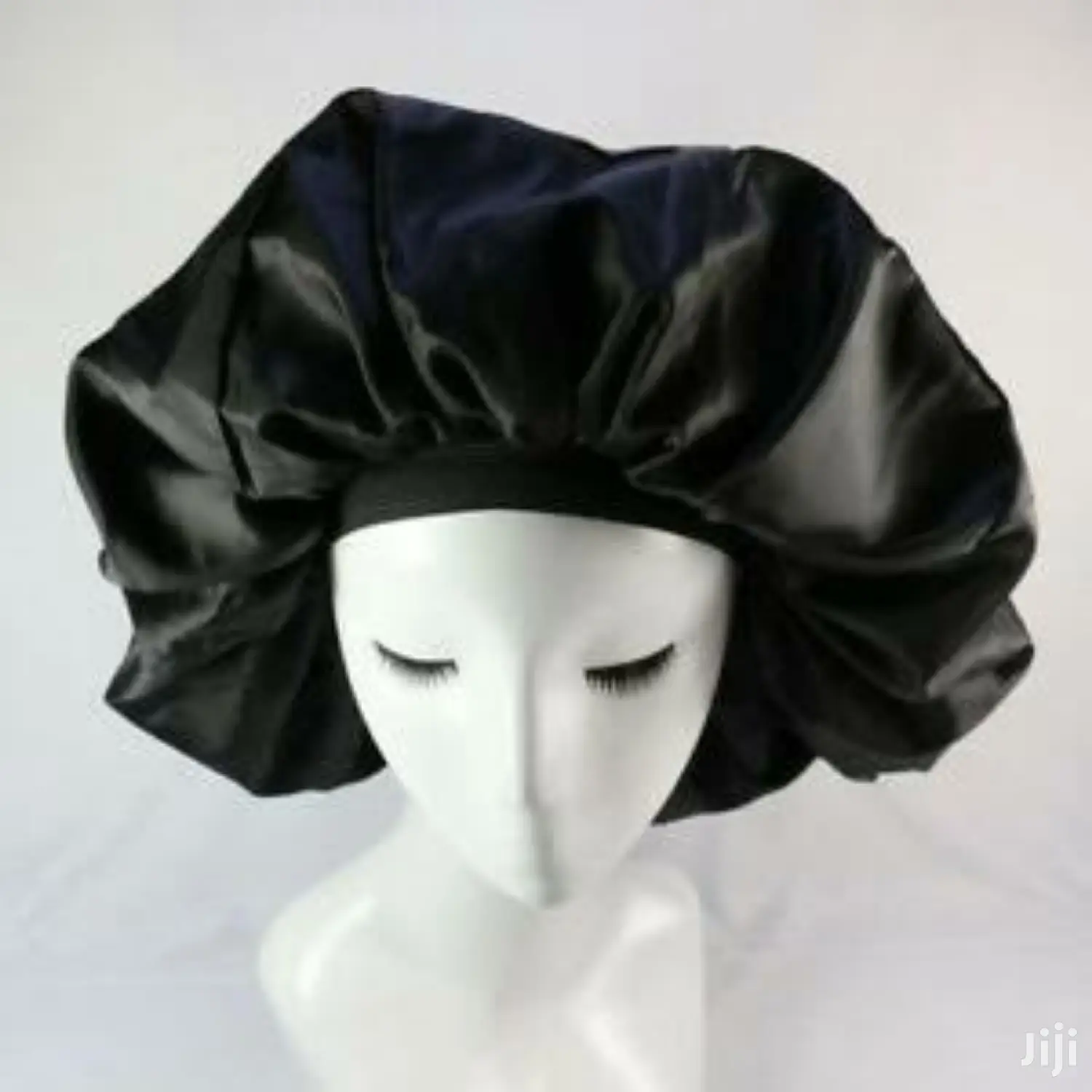 Satin Sleeping Cap Large BLACK Breathable And Comfortable.