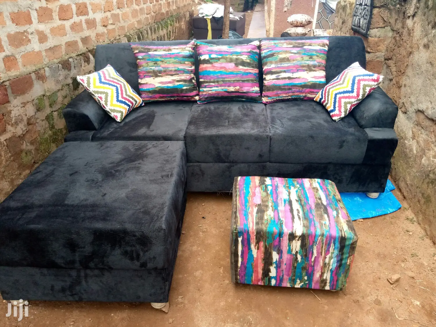 Mini Black L Sofa